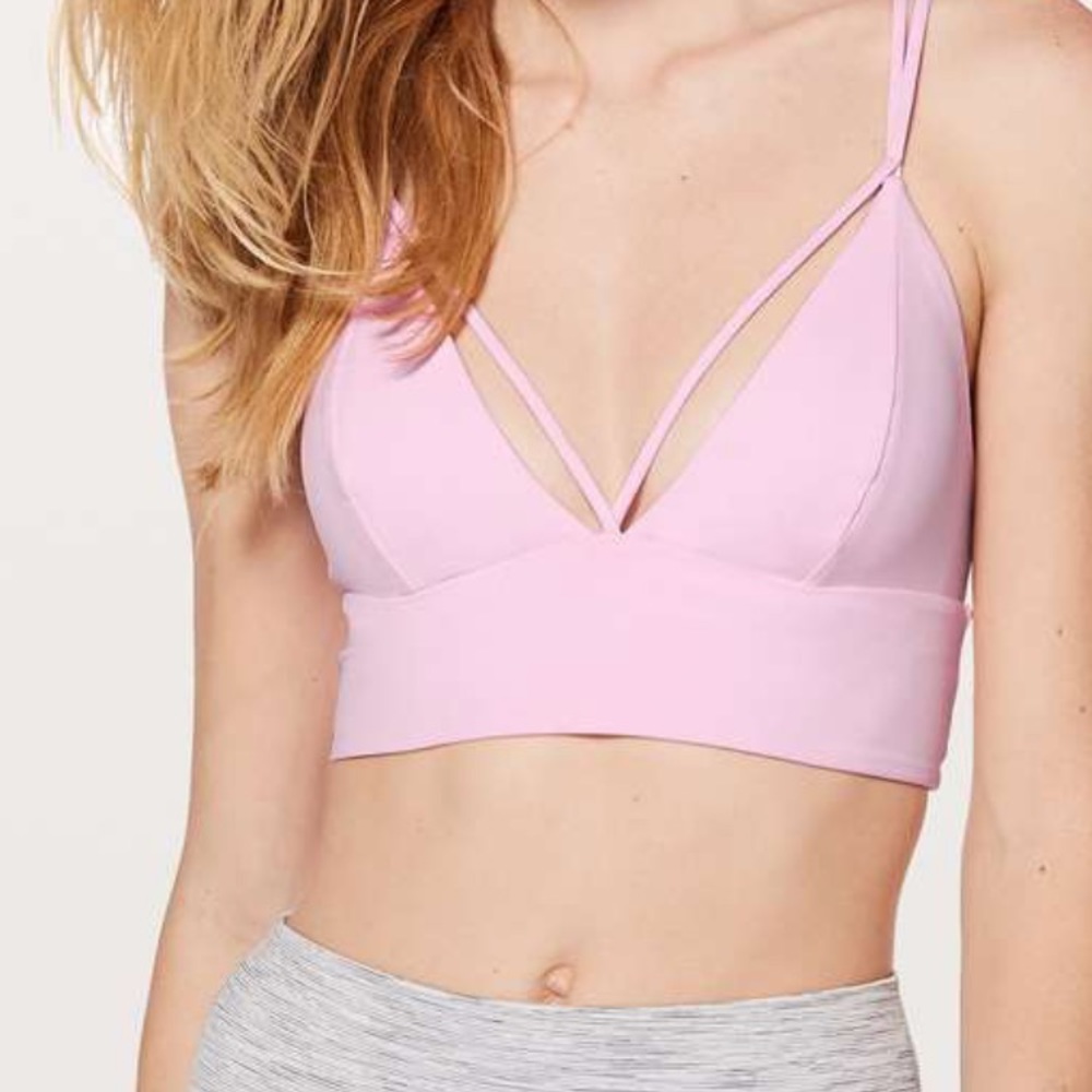 Pushing Limits pink strappy sports bra | Lululemon